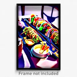 Pixel Art Poster - Spectacular Tacos (8 Bit Psychedelic Trippy Video Game Print)