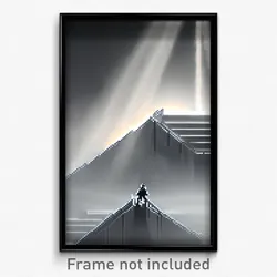 Pixel Art Poster - Gray Realm (8 Bit Psychedelic Trippy Weird Video Game Print)