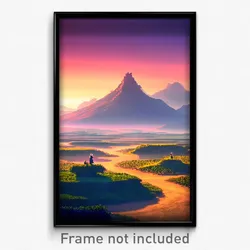 Pixel Art Poster - Zealous Landscape (8 Bit Psychedelic Trippy Video Game Print)