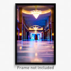 Pixel Art Poster - Frozen Hotel Lobby (8 Bit Psychedelic Video Game Print)