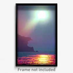 Pixel Art Poster - Shadowy Shore (8 Bit Psychedelic Trippy Video Game Print)