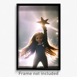 Pixel Art Poster - Adorable Star (8 Bit Psychedelic Trippy Video Game Print)