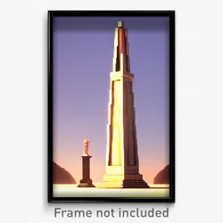 Pixel Art Poster - Made Up Obelisk (8 Bit Psychedelic Trippy Video Game Print)