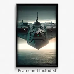 Pixel Art Poster - Bleak Spaceship (8 Bit Psychedelic Trippy Video Game Print)