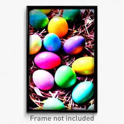 Pixel Art Poster - Heavenly Easter Eggs (8 Bit Psychedelic Video Game Print)