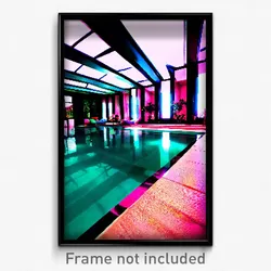 Pixel Art Poster - Esteemed Pool (8 Bit Psychedelic Trippy Video Game Print)