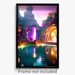Pixel Art Poster - Admired Grotto (8 Bit Psychedelic Trippy Video Game Print)