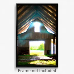 Pixel Art Poster - Old Barn (8 Bit Psychedelic Trippy Weird Video Game Print)