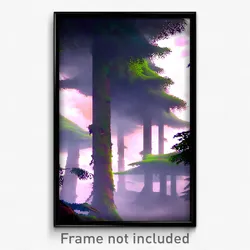 Pixel Art Poster - Shifty Cloud Forest (8 Bit Psychedelic Video Game Print)