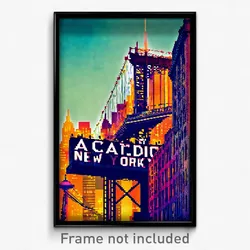 Pixel Art Poster - Acidic New York (8 Bit Psychedelic Trippy Video Game Print)