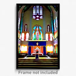 Pixel Art Poster - Terrific Synagogue (8 Bit Psychedelic Video Game Print)