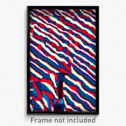 Pixel Art Poster - Zigzag Bedlam (8 Bit Psychedelic Trippy Video Game Print)