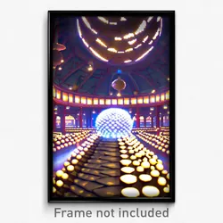 Pixel Art Poster - Spherical Marketplace (8 Bit Psychedelic Video Game Print)