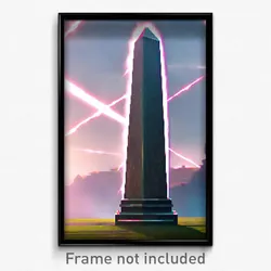 Pixel Art Poster - Thunderous Obelisk (8 Bit Psychedelic Video Game Print)