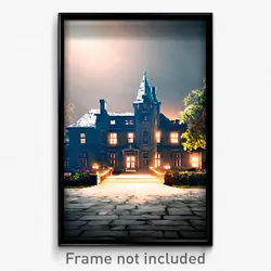 Pixel Art Poster - Infamous Manor (8 Bit Psychedelic Trippy Video Game Print)