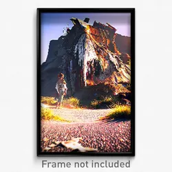 Pixel Art Poster - Tattered Butte (8 Bit Psychedelic Trippy Video Game Print)