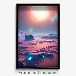 Pixel Art Poster - Frozen Mars (8 Bit Psychedelic Trippy Weird Video Game Print)
