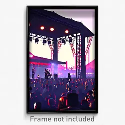 Pixel Art Poster - Bleak Festival (8 Bit Psychedelic Trippy Video Game Print)