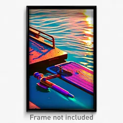 Pixel Art Poster - Vibrating Dock (8 Bit Psychedelic Trippy Video Game Print)