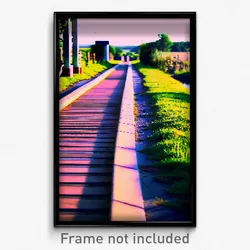 Pixel Art Poster - Rural Walkway (8 Bit Psychedelic Trippy Video Game Print)
