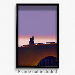 Pixel Art Poster - Smoggy Parapet (8 Bit Psychedelic Trippy Video Game Print)