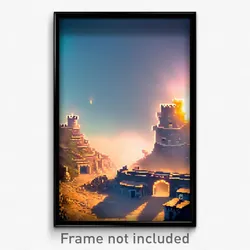 Pixel Art Poster - Small Stronghold (8 Bit Psychedelic Trippy Video Game Print)