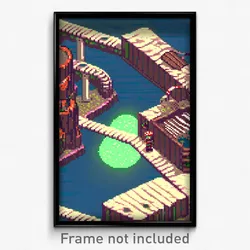 Pixel Art Poster - Slimy Port (8 Bit Psychedelic Trippy Weird Video Game Print)