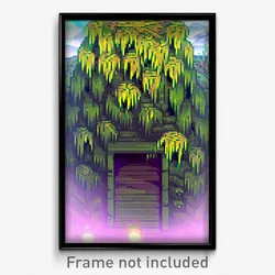 Pixel Art Poster - Webbed Burrow (8 Bit Psychedelic Trippy Video Game Print)
