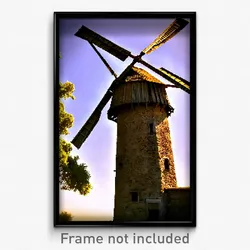Pixel Art Poster - Aged Windmill (8 Bit Psychedelic Trippy Video Game Print)