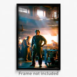 Pixel Art Poster - Bustling Smithy (8 Bit Psychedelic Trippy Video Game Print)