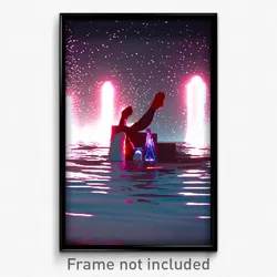 Pixel Art Poster - Vibrating Shoals (8 Bit Psychedelic Trippy Video Game Print)