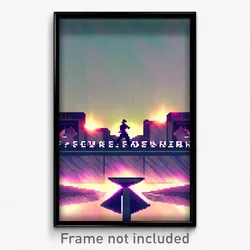 Pixel Art Poster - Square Forgeworks (8 Bit Psychedelic Trippy Video Game Print)