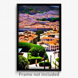 Pixel Art Poster - Measly Spanish City (8 Bit Psychedelic Video Game Print)