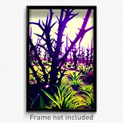 Pixel Art Poster - Thorny Meadow (8 Bit Psychedelic Trippy Video Game Print)