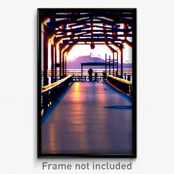 Pixel Art Poster - Pretty Wharf (8 Bit Psychedelic Trippy Video Game Print)