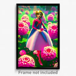 Pixel Art Poster - Rosy Glade (8 Bit Psychedelic Trippy Weird Video Game Print)