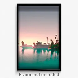 Pixel Art Poster - Classic Lagoon (8 Bit Psychedelic Trippy Video Game Print)