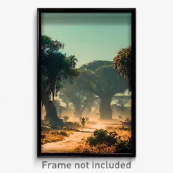 Pixel Art Poster - Murky Savannah (8 Bit Psychedelic Trippy Video Game Print)