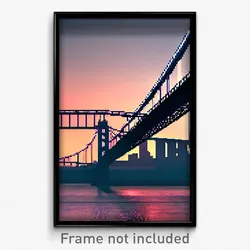 Pixel Art Poster - Wicked Bridge (8 Bit Psychedelic Trippy Video Game Print)