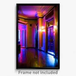 Pixel Art Poster - Haunted Hotel (8 Bit Psychedelic Trippy Video Game Print)