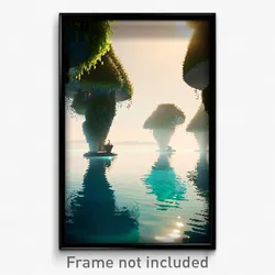 Pixel Art Poster - Elegant Atoll (8 Bit Psychedelic Trippy Video Game Print)