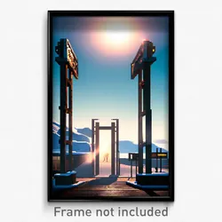 Pixel Art Poster - Arctic Junction (8 Bit Psychedelic Trippy Video Game Print)