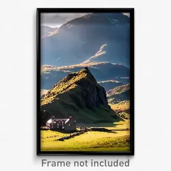 Pixel Art Poster - Majestic Highland (8 Bit Psychedelic Trippy Video Game Print)