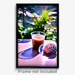 Pixel Art Poster - Calm Bubble Tea (8 Bit Psychedelic Trippy Video Game Print)