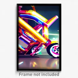 Pixel Art Poster - Flashy Wheels (8 Bit Psychedelic Trippy Video Game Print)