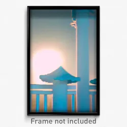 Pixel Art Poster - Light Blue Roost (8 Bit Psychedelic Trippy Video Game Print)