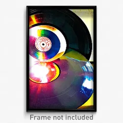 Pixel Art Poster - Polished Vinyl Record (8 Bit Psychedelic Video Game Print)