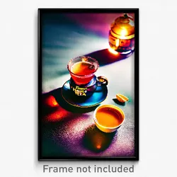 Pixel Art Poster - Famous Hot Tea (8 Bit Psychedelic Trippy Video Game Print)