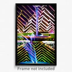 Pixel Art Poster - Zigzag Fountain (8 Bit Psychedelic Trippy Video Game Print)
