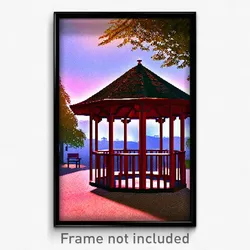 Pixel Art Poster - Sentimental Gazebo (8 Bit Psychedelic Video Game Print)